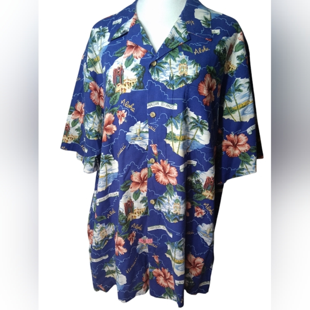 Styled By RJV Made In Hawaii Short Sleeve Button Down Hawaiian Print Size XXL
